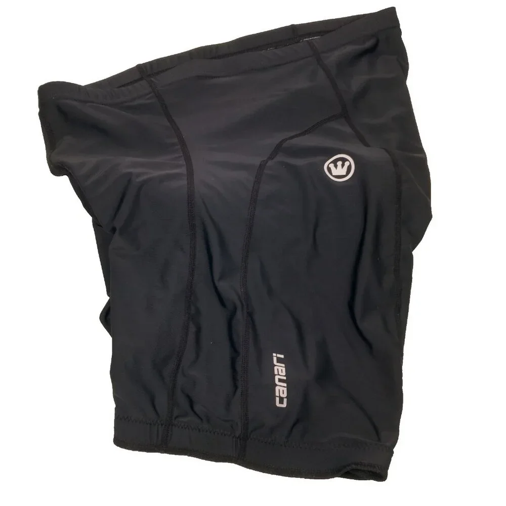 Canari Cycling Shorts Men XL Black Padded Stretch Nylon Spandex Bike Athletic - Picture 3 of 16